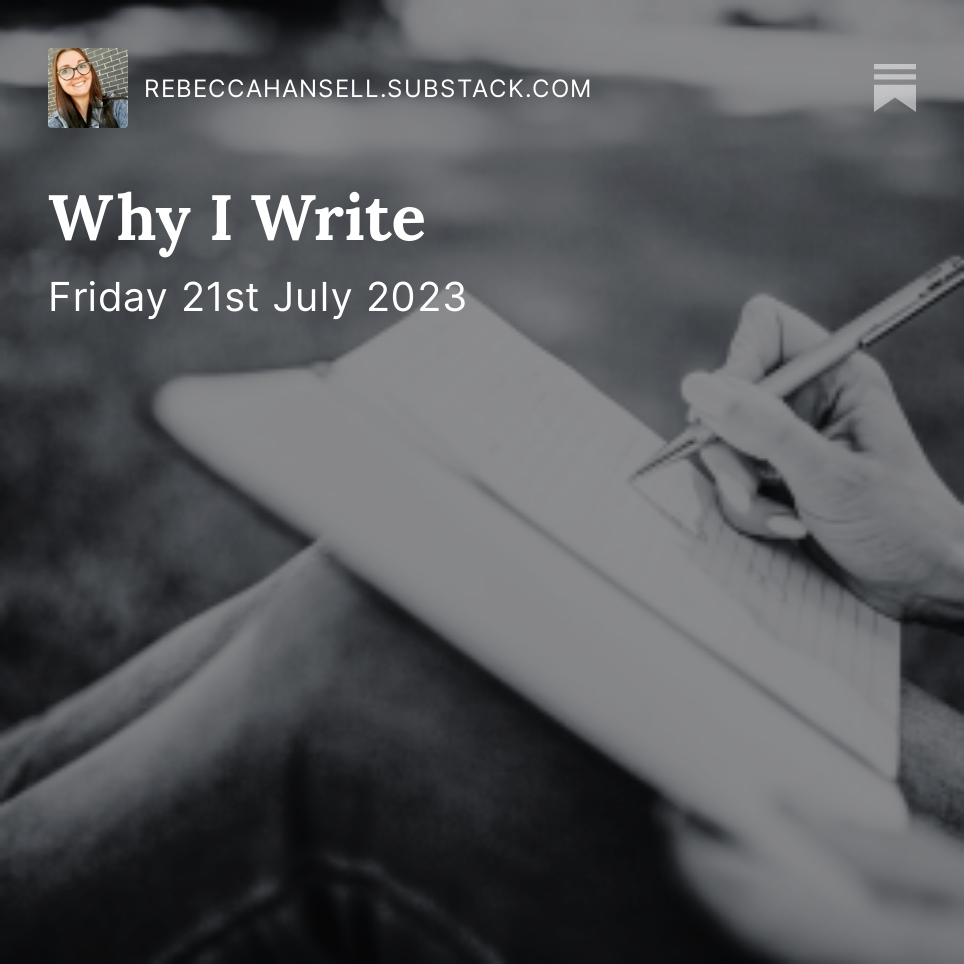 curiousenviron's tweet photo. "I write to try and make sense of a nonsensical world. I write because for so long I felt like I’d lost my voice but now I have something to say."
Read more in my latest Substack newsletter 🖊️ 🎧 🌱 
https://t.co/Q8aHMdhpSh https://t.co/A7hODReX8D