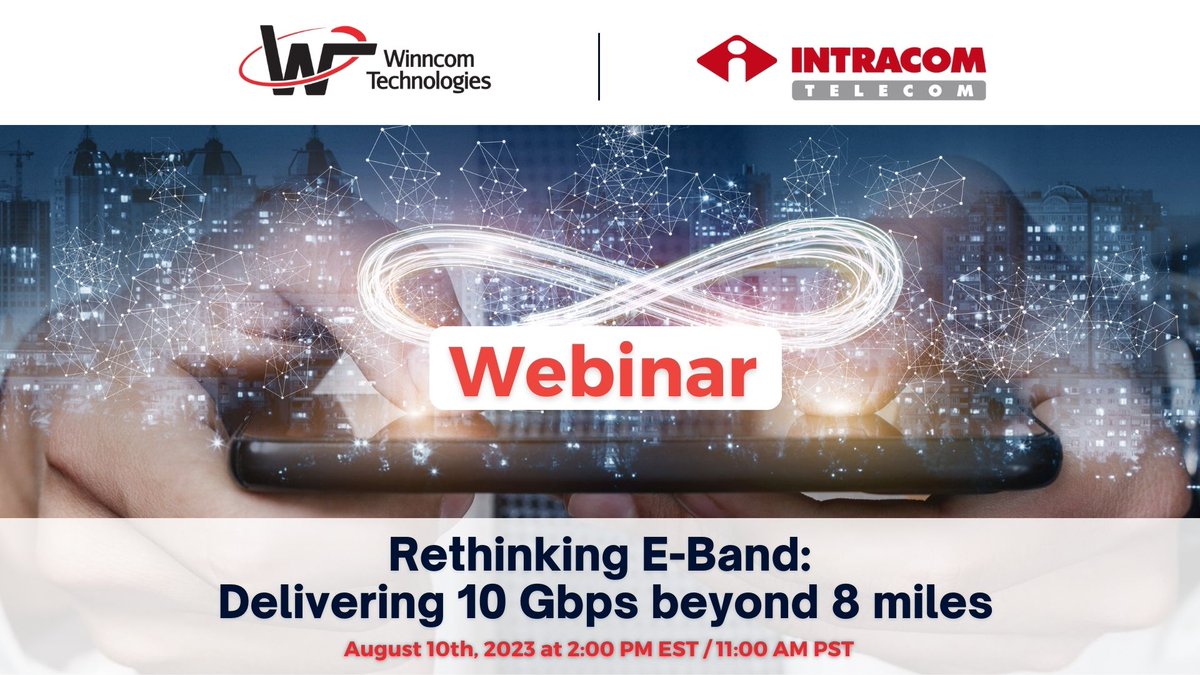 WinncomTech's tweet image. 📢 Join us for an exciting webinar with @IntracomTelecom and explore how the UltraLink™-GX80&apos;s market-leading system gain radio at 10 Gbps goes beyond 8 miles!
 Register now ➡️ bit.ly/46U1aUv
See you there! @IntracomTelecom
#webinar #wirelesstechnology