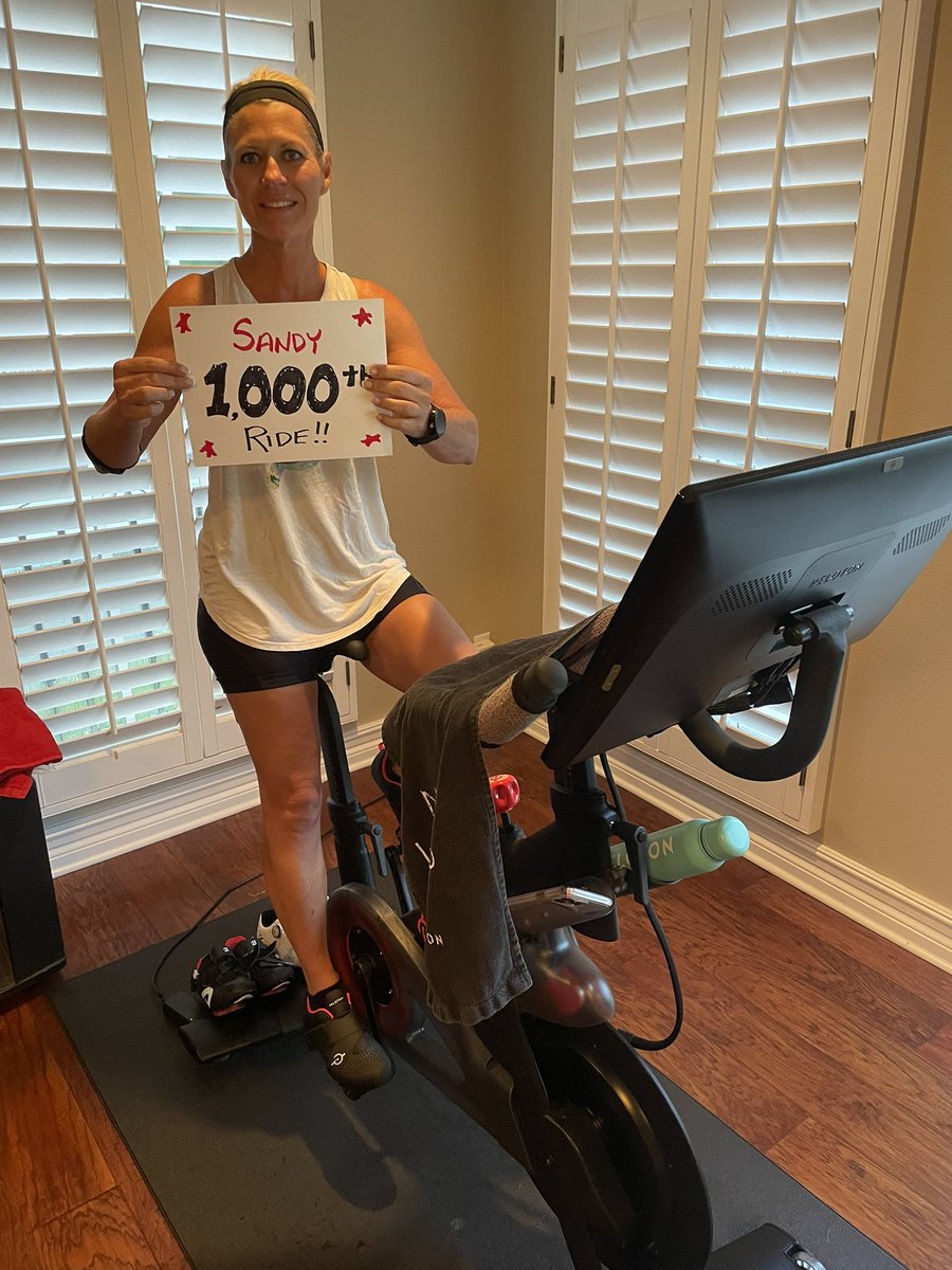 uftukel's tweet photo. Congrats to my wife Sandy on her 1,000th @onepeloton ride with @alextoussaint25  this morning. What an amazing journey and transformation. Unfortunately no shout out today, but she was all smiles. Thanks @onepeloton ! https://t.co/2DLjeMyz20