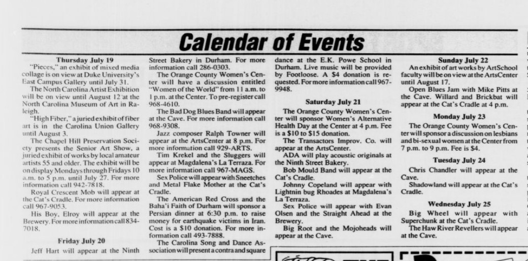 Live Tweets from Chapel Hill 1990 tweet media