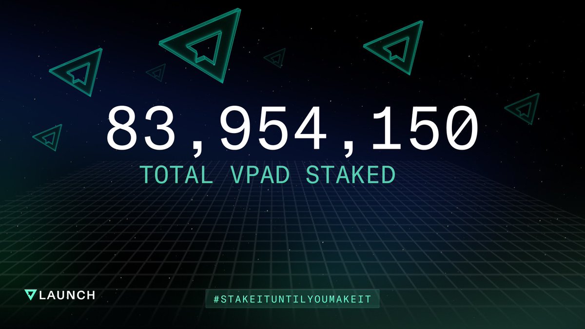 VLaunchCOM's tweet photo. Our community has staked an impressive amount of 83,954,150 $VPAD tokens! 🎉 

Your trust in our platform means the world to us. Let's keep it going! https://t.co/kaSPNZtdvy