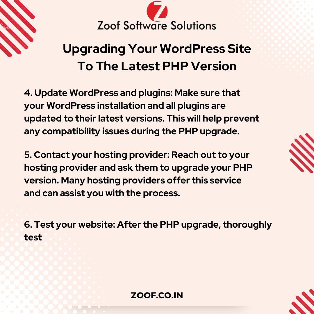 ZoofInc's tweet image. Upgrading Your WordPress Site To The Latest PHP Version
✔️Feel free to ask any query at info@zoof.co.in
✔️For more detail visit: zoof.co.in
.
.
#wordpress #PHPversion #WordPressUpgrade #LatestPHPVersion #PHPUpdates #WebDesigners
#SiteOptimization #WebDevelopment