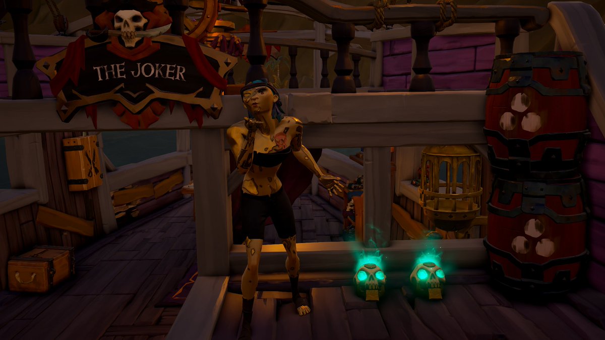 Jenny_Joker's tweet photo. Finally got my gold curse πππ₯° thank you so much for dealing with my shenanigans and helping me do all of my tall tales @Kxy_Gee π #SeaOfThieves #shoresofgold #goldcurse #BeMorePirate https://t.co/fmMvNonL7X