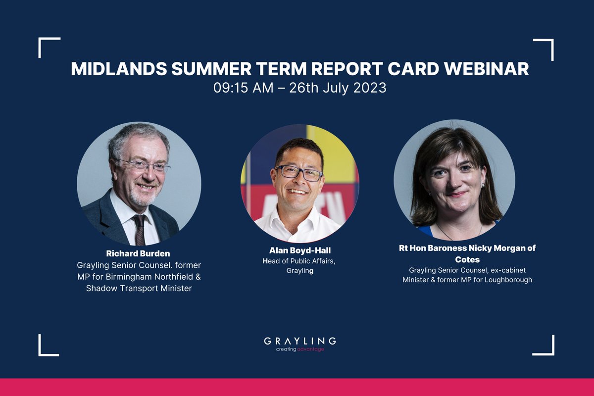 There's less than a week to go until our Midlands Summer webinar with Richard Burden and Baroness Nicky Morgan as we look ahead to the second half of 2023, and discuss the financial priorities of people living in the Midlands. Register here: bit.ly/46HE0jU
