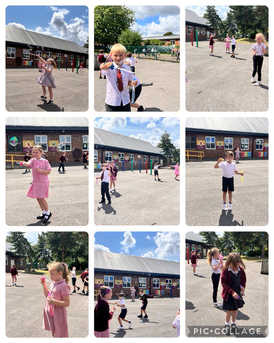 HalsneadY2's tweet photo. A quick dash outside to enjoy the sunshine with lots of bubbles to play with! @Halsneadschool https://t.co/ihXSEQnH0A