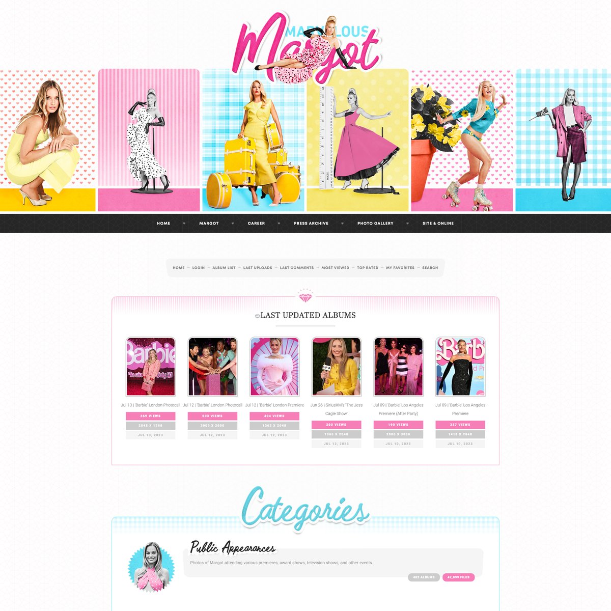 Marvelous Margot Robbie (@margotrobbiecom) on Twitter photo Happy Barbie Day!! To celebrate, I have finally put up new layouts on the site! Thank you to <a href="/10ThousandBeats/">Ten Thousand Beats</a> for these Barbie inspired looks! I hope you all love them as much as I do!! 💗💙 margot-robbie.com // margot-robbie.com/photos Happy Barbie Day!! To celebrate, I have finally put up new layouts on the site! Thank you to <a href="/10ThousandBeats/">Ten Thousand Beats</a> for these Barbie inspired looks! I hope you all love them as much as I do!! 💗💙 margot-robbie.com // margot-robbie.com/photos