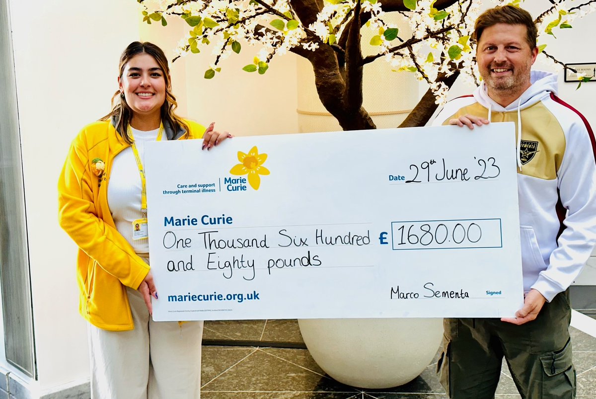 A little (big) appreciation post for one of our Fundraising My Way supporters Marco. He has raised £1,680 for Marie Curie with the hopes to reach £2,000 by the end of the year. Supporters like Marco allow us to continue caring for those at the end of their lives💛Thank you, Marco