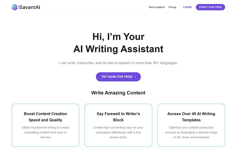 iSavantAI's tweet photo. Struggling with writer's block or tight deadlines? Let iSavantAI be your writing companion! 🤖 Our advanced AI technology is here to assist and provide top-notch content. 

👉 https://t.co/zsA0kTLeb5

#aiwebsites #AiWritingAssistant #aitoolsforbusiness #AIContentCreation https://t.co/yvFxKXE7BW
