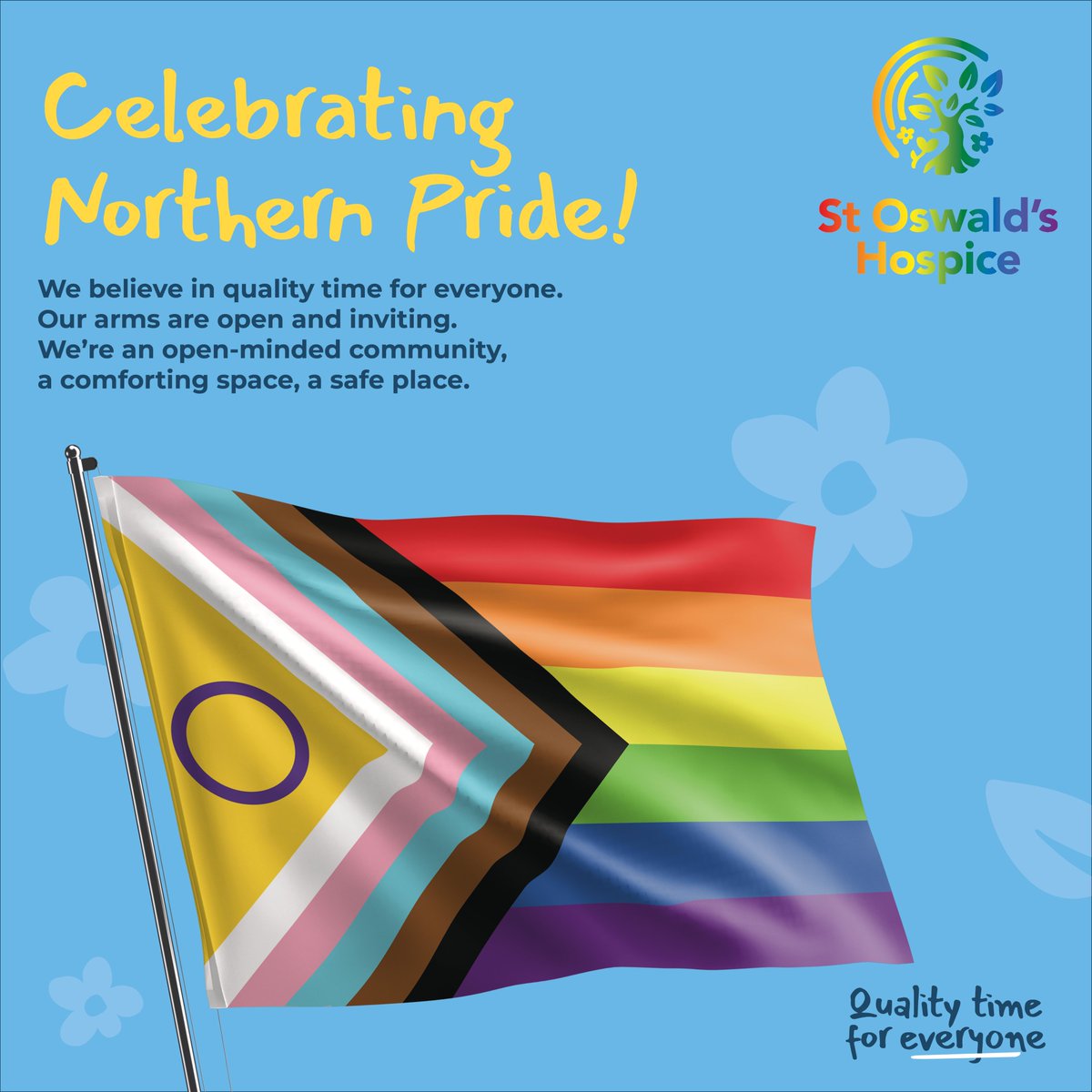St Oswald's Hospice (@stoswaldsuk) on Twitter photo Happy #NorthernPride to all our wonderful supporters who are celebrating this weekend! 💙🏳️🌈
Are you going to <a href="/northernprideuk/">Northern Pride</a> this weekend? Say hello to the St Oswald’s Hospice crew if you see us! 👋
#StOswaldsHospice | #QualityTimeforEveryone | #WeAreNorthernPride Happy #NorthernPride to all our wonderful supporters who are celebrating this weekend! 💙🏳️🌈
Are you going to <a href="/northernprideuk/">Northern Pride</a> this weekend? Say hello to the St Oswald’s Hospice crew if you see us! 👋
#StOswaldsHospice | #QualityTimeforEveryone | #WeAreNorthernPride