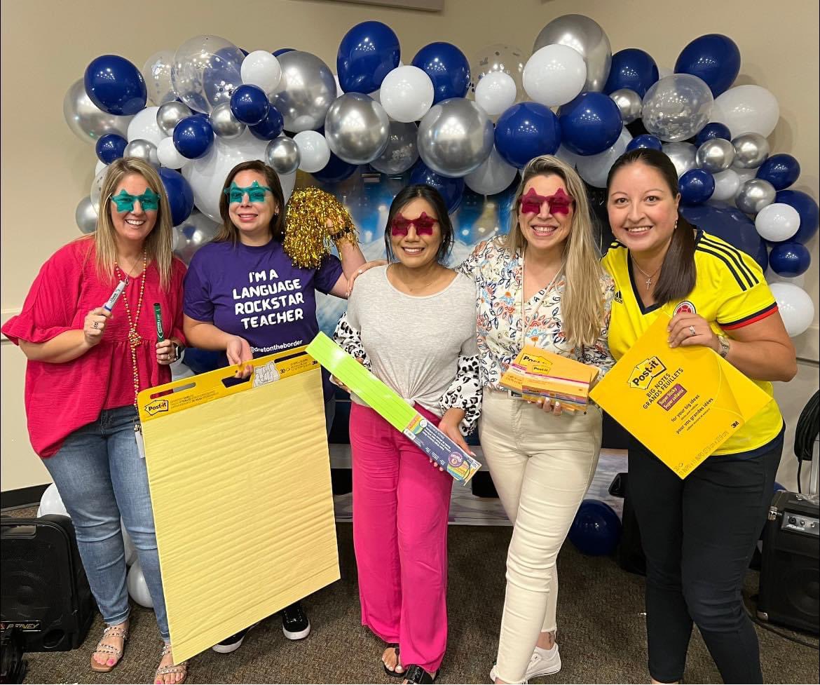 errelementary's tweet photo. Language Rock⭐️s!! A huge thank you to Mrs. Cumbie and the Dayton ISD Multingual Department for providing this professional development and the goodie bags full of supplies for our staff. 💜 @BroncoEBs 
#DaytonISDMultilingualSymposium https://t.co/rTb0H3aO4n