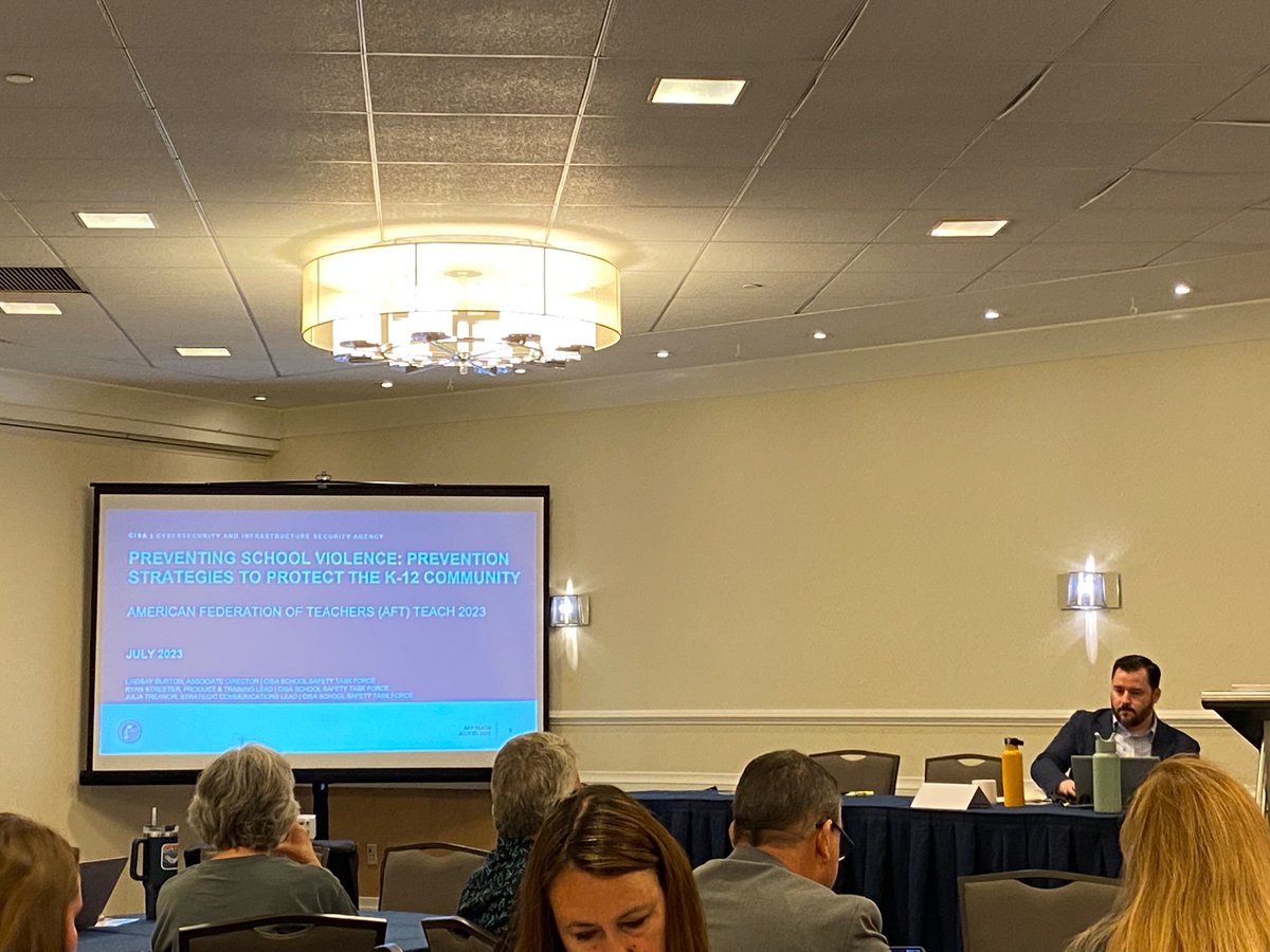 BrunelleApril's tweet photo. AFT TEACH conference in DC! My first session is Preventing School Violence: Prevention Strategies to Protect the K-12 Community. @BTU66 @tbaupdates @AFTunion @teachplusMA https://t.co/DgJSApfvHJ