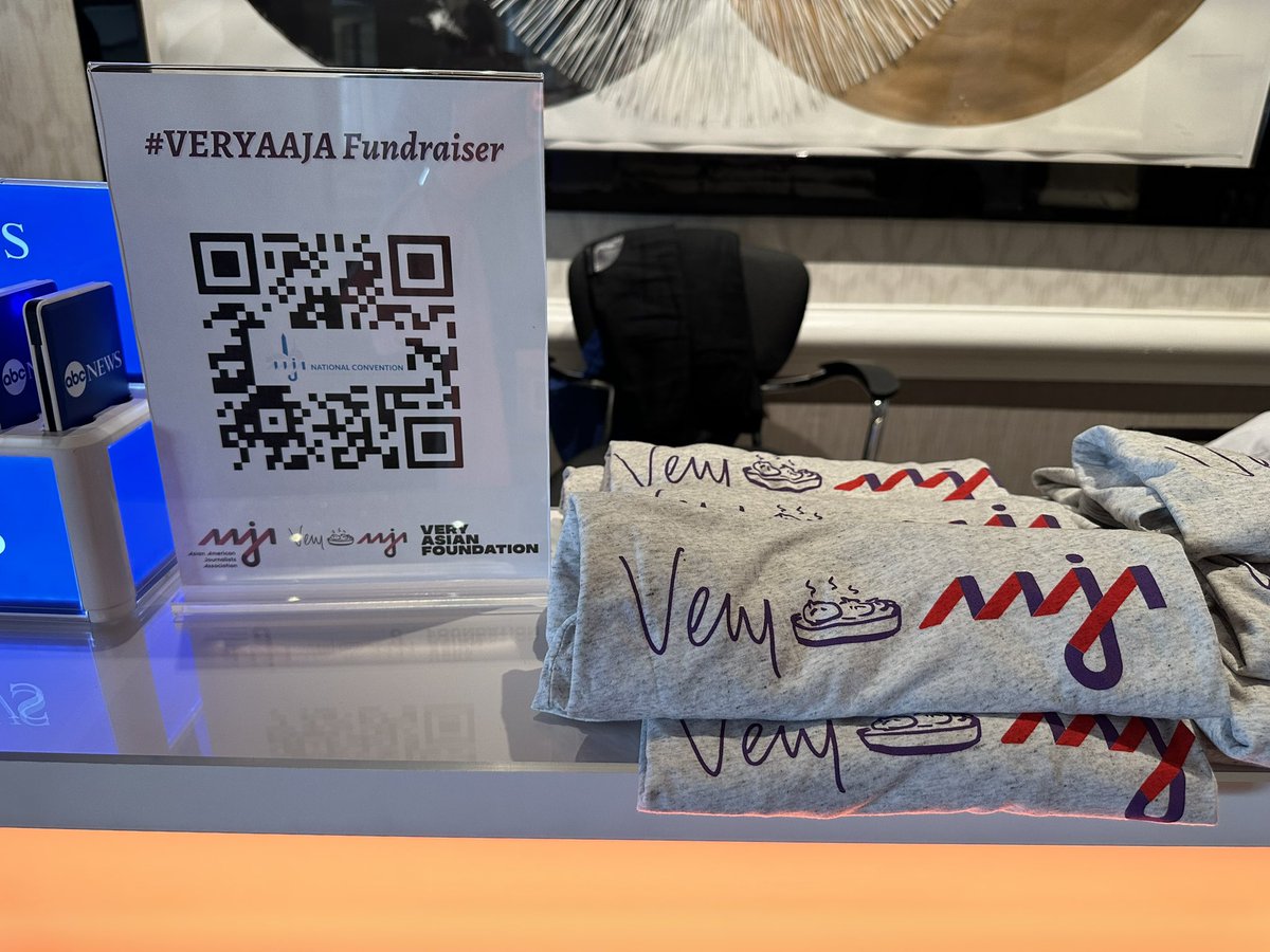 Make sure to stop by the Info Desk for your #VeryAAJA T-shirt!! Proceeds help fund programs for AAPI journalists and our communities! #AAJA23