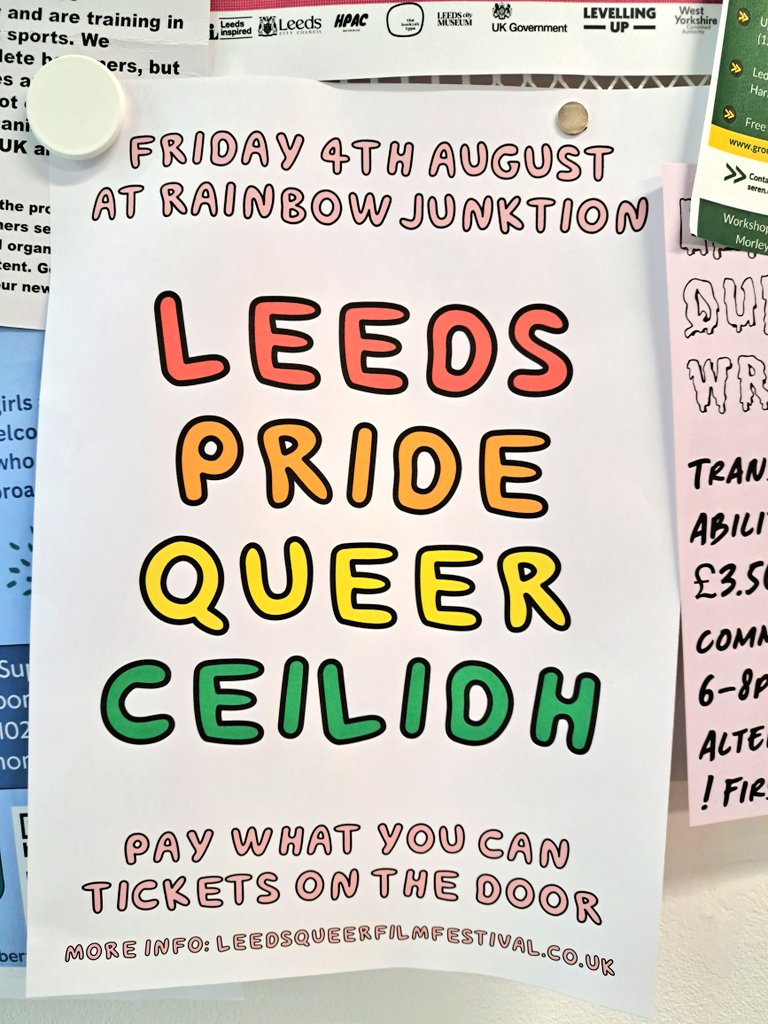 Two weeks to go!

🏳️‍🌈 Leeds Pride Queer Ceilidh - yummy food and super fun dancing 🕺 

📆 Friday 4th Aug from 6:30
🎟 Pay What You Can tickets on the door
💰 Raising funds for <a href="/RainbowJunktion/">Rainbow Junktion Community Cafe & Foodshare</a>