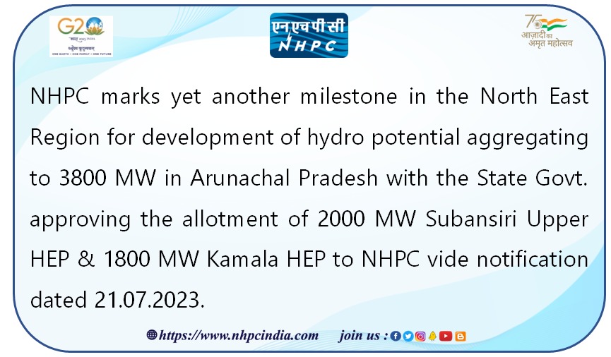 nhpcltd's tweet photo. #hydropower #RenewableEnergy #nhpclimited @MinOfPower @PIB_India @power_pib https://t.co/lhp7eDTs03