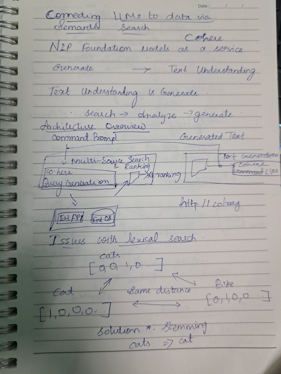 Divya99751576's tweet photo. #LearnwithTPF @TheProductfolks . How semantic search works in LLM and lexical search works in LLM was described by NilsReimer Director of Cohere. I  am really glad I was able to attend the session. https://t.co/ayzvzMk5CG