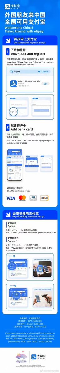 Buenas noticias para los que vayáis a viajar a China 🇨🇳 

WeChat y Alipay han facilitado el poder configurar tarjetas extranjeras para realizar pagos móviles en el país.

Instrucciones paso a paso para cada app 👇