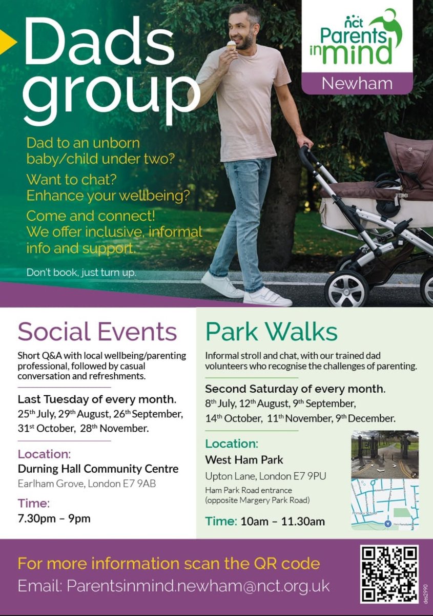 Calling New Dad's in #Newham with a baby under 2 years? You're not alone on this incredible journey of #fatherhood. Join us at our next social evening Tuesday 25th July 7.30pm. See flyer