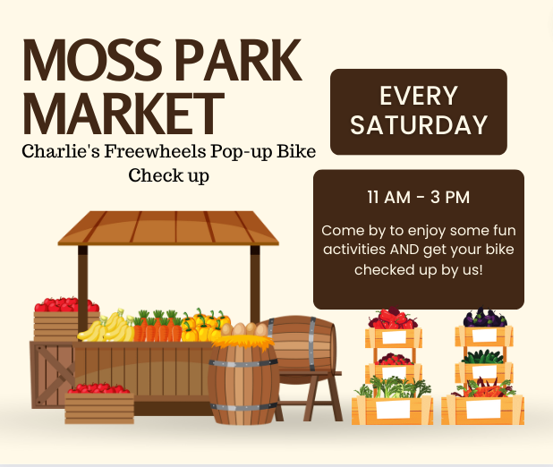 HEY FREEWHEELERS❗❗ We will be at the Moss Park Market for Bike Safety Checks! Come by to enjoy some delicious food, fun activities, and a bike tune-up:) Bike Safety Checks are FREE for ages 25 and under, and 'pay what you can' for anyone older. See you all there!