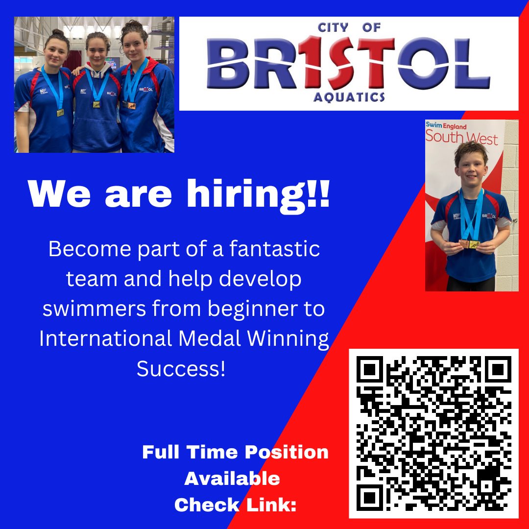 CoB Swimming are looking for a full time coach to join our successful team!

swimming.org/careers/vacanc…