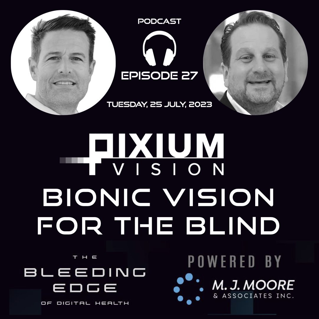 Join us for Ep.27 of The Bleeding Edge of Digital Health Podcast 🎙️ next Tuesday! CEO Lloyd Diamond talks about Pixium's #neurostimulation tech to restore vision.🎧

#Eyehealth #digitalhealth #medtech
