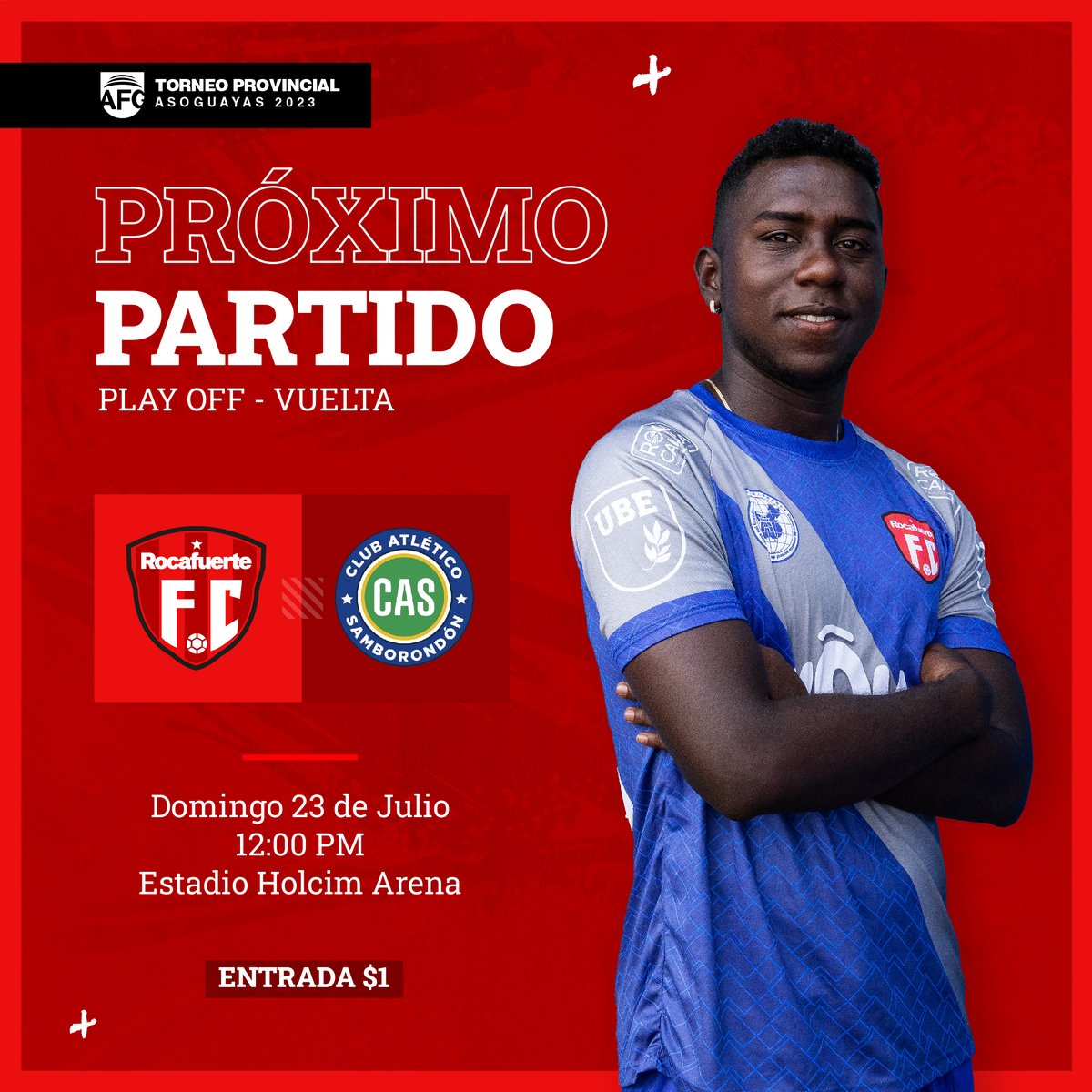 Rocafuerte_fc_'s tweet photo. ¡Acompáñanos este domingo! 💪🏼

#Rocafuerte 🆚 #AtleticoSamborodon
🏟 Estadio Holcim Arena
⌚ 12:00 PM

#VamosCementeros https://t.co/mhdU7zvjNG