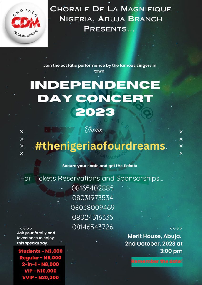 annabelflk's tweet photo. Get ready to experience the music magic! Buy your concert ticket now and immerse yourself in an unforgettable live performance.
#cdmnigeriaat30
#cdmabuja
#thenigeriaofourdreams
#cdmasaba
#cdmlagos
#cdmporthacourt
Governors Nigerians Peter Obi Hilda earthquake https://t.co/xs7jzxYnUX
