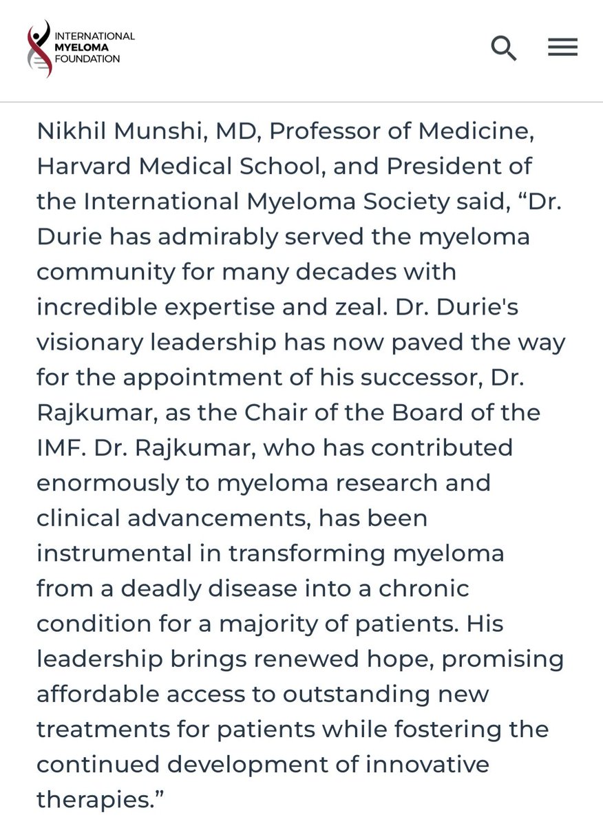 Well deserved recognition for Dr. Rajkumar !! globenewswire.com/en/news-releas…