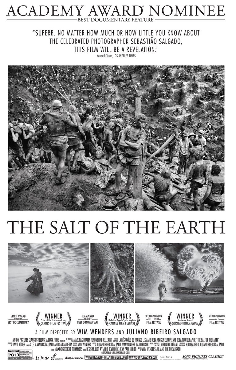 LedVarela's tweet photo. Este es uno de los mejores documentales que he visto en mi vida, cuenta la vida del fotógrafo brasileño Sebastião Salgado. Es fascinante como habla de la historia detrás de cada foto y es hermoso lo que logró con su esposa en el lugar donde viven, muy emocional. https://t.co/i3UE5uunwN