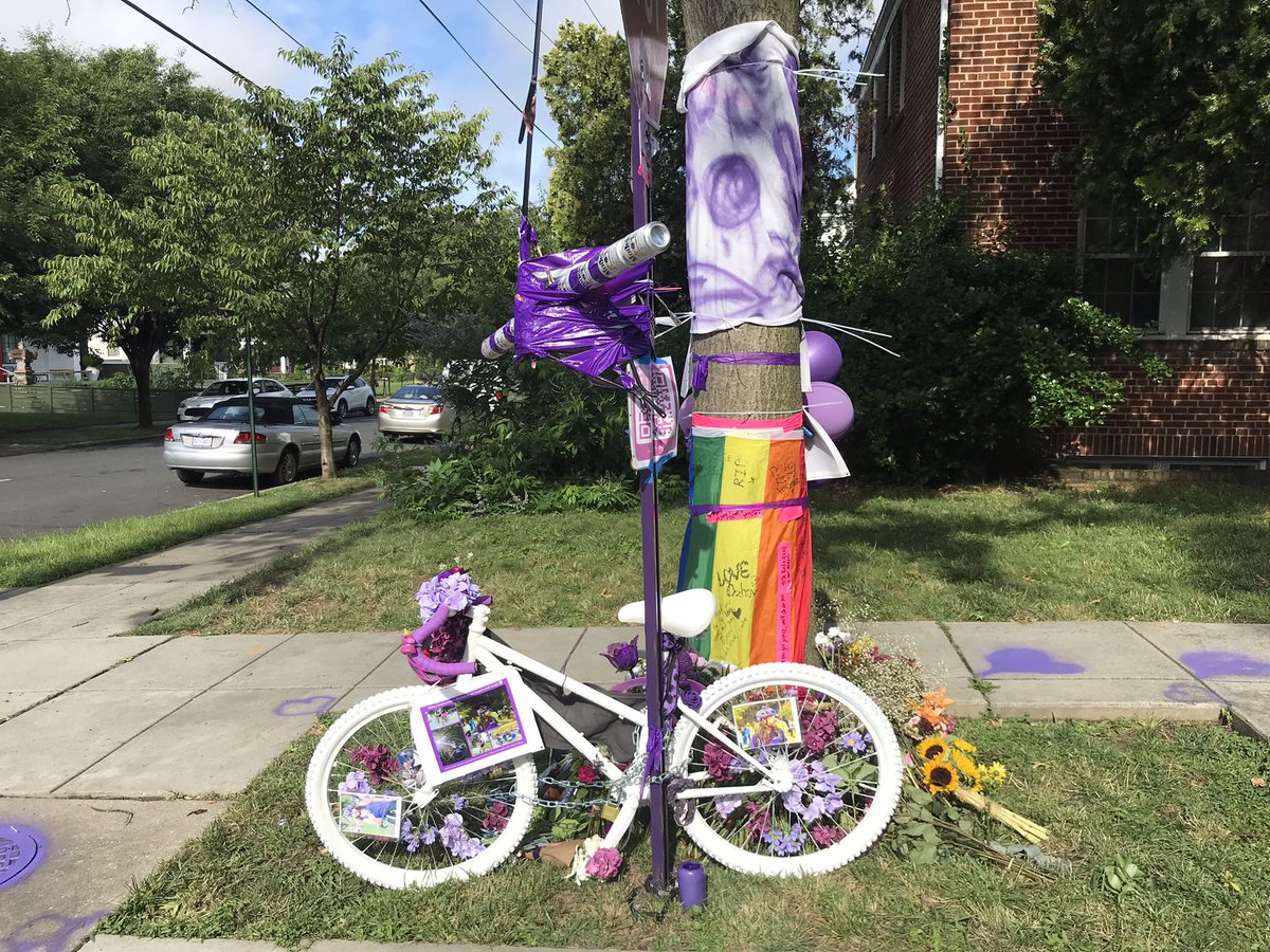owefair's tweet photo. Memorial for #DzhoyZuckerman. excruciating partly because the boulevard dimensions &amp; seeming tranquility of this long section of 3rd St NW is the reason I let my young kids ride to school on the road to encourage their cycling autonomy. Now I have to explain this… https://t.co/XI3xaNG63w