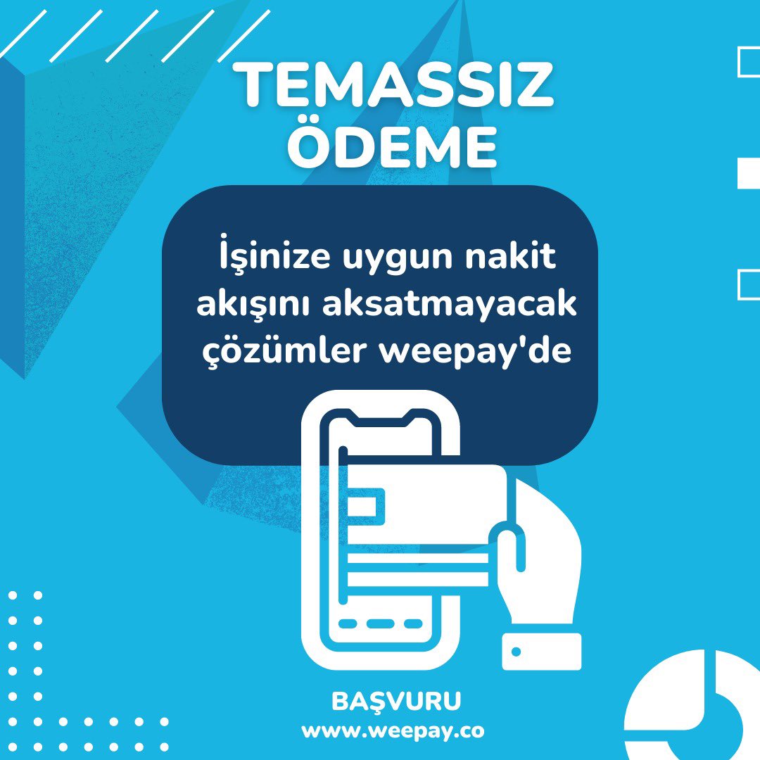 Ertesi gün ödeme avantajı ile işinize uygun birçok çözüm weepay'de sizde hemen weepay.co adresi üzerinden başvuru oluşturun nakit akışınızı hızlandırın.

#hızlıödeme #onlineödeme #sanalpos #weepay #website #ödemeyöntemleri #paymentplan #kredikartı #satış #mobilpos