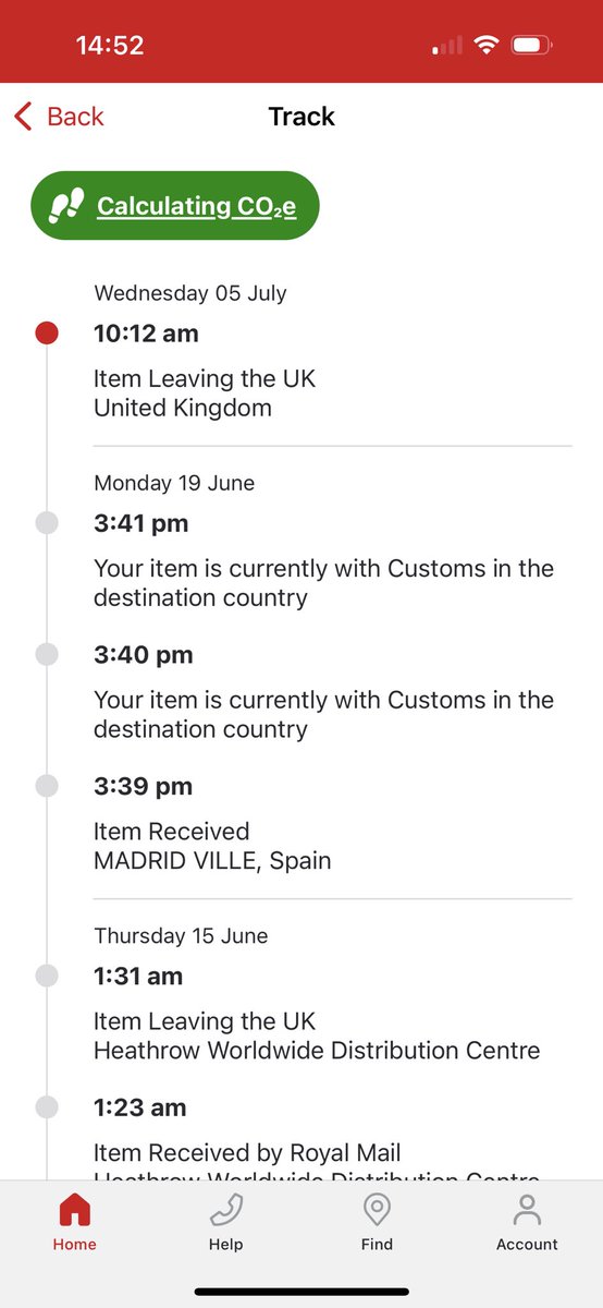 DannyFraser_7's tweet photo. @RoyalMailHelp item leaving uk, supposed to say leaving Spain. No update in over 2 weeks…apparently 12 weeks for a claim. Absolute joke. How can you not tell me if it is lost or not? https://t.co/SknTcjCjlt