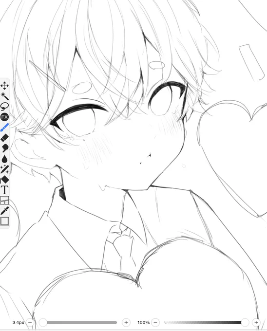 体調を早く回復させたい😭 横になりながら描いた子。 無理はしてないです。