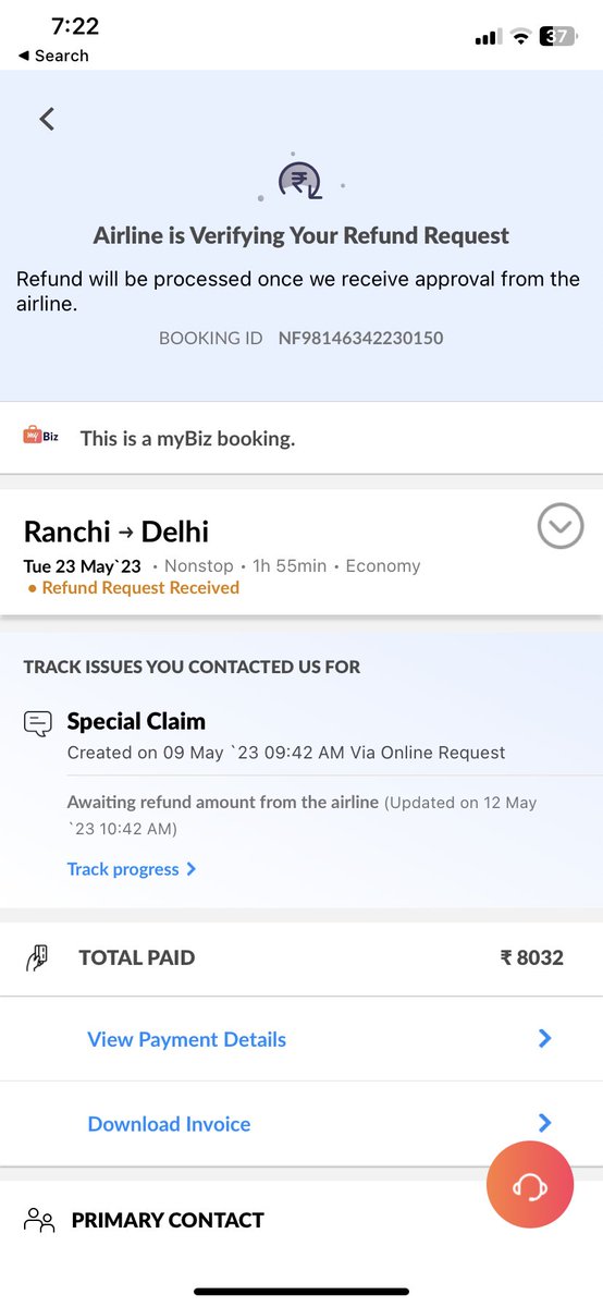 zahidchoco's tweet photo. No one is listening regarding Tickets cancellation from airlines, Refund still awaited since three months. Neither @GoFirstairways  nor @makemytrip where we can connect for refund. @JM_Scindia @HardeepSPuri @makemytripcare https://t.co/c7vMUuffTx