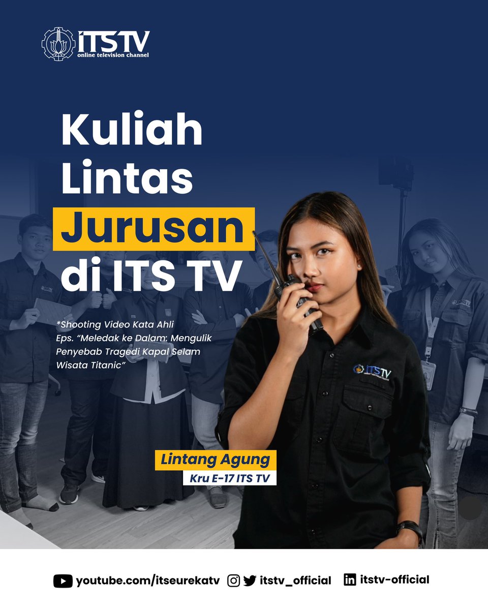 ITStv_official's tweet photo. Tahu ga kamu? kalau dipikir-pikir, ITS TV tuh ternyata punya keunikan tersendiri Lho. ITS TV bisa menjadi tempat kamu untuk merasakan kuliah lintas jurusan. https://t.co/lVjbPeJvLq