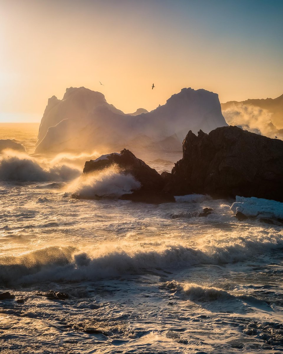 gord_follett's tweet photo. It was an atmospheric morning at Spillars Cove Twillingate.  This scene caught my eye as the waves worked their way in to crash along the rock that had a similar shape as the Iceberg. The light and mist were just right allowing for some great atmospheric conditions. It was one of those mornings that kept on giving 🙂

#newfoundland