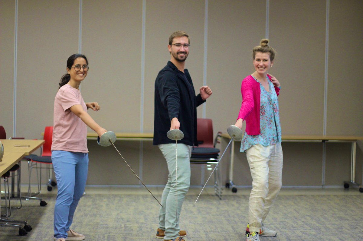 EreminaOE's tweet image. #BUGS2023 mentors from #ZLab (read as The Three Musketeers) before fencing practice! 🤺🤺🤺

Happy to be working with summer @USCBridge students along with our fabulous PhD students Pegah and Alex 

PS Proper PPE was supplied