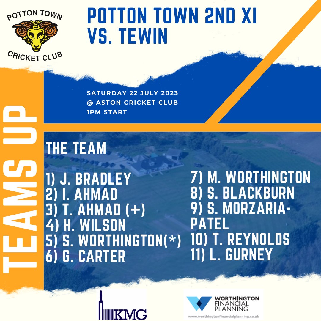 Potton Town C C (@pottontowncc) on Twitter photo TEAMS UP
Our 1st XI host Hemel Hempstead on Saturday at The Hollow with a midday start. They are hoping to maintain a consistent winning run.
Our 2nd XI travel to Aston Cricket Club to play <a href="/tccupdates/">Tewin Cricket Club</a> looking for yet another win. TEAMS UP
Our 1st XI host Hemel Hempstead on Saturday at The Hollow with a midday start. They are hoping to maintain a consistent winning run.
Our 2nd XI travel to Aston Cricket Club to play <a href="/tccupdates/">Tewin Cricket Club</a> looking for yet another win.