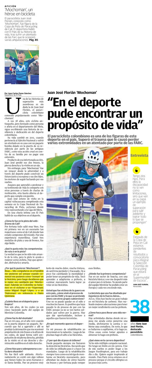 Prensa Movistar Co🇨🇴 (@ptelefonicacol) on Twitter photo 🚴♂️🗞️#MovistarEsNoticia | <a href="/elpaiscali/">El País Cali 📰</a>
🚴♂️<a href="/_mochoman/">Juan Jose Florian Valencia</a> conversó con <a href="/jpamini/">Pamini</a>, del equipo periodístico de El Pais, sobre su vida, propósito y su reciente y actual participación en la Copa Colombia de Paracycling en Cali🇨🇴 🚴♂️🗞️#MovistarEsNoticia | <a href="/elpaiscali/">El País Cali 📰</a>
🚴♂️<a href="/_mochoman/">Juan Jose Florian Valencia</a> conversó con <a href="/jpamini/">Pamini</a>, del equipo periodístico de El Pais, sobre su vida, propósito y su reciente y actual participación en la Copa Colombia de Paracycling en Cali🇨🇴