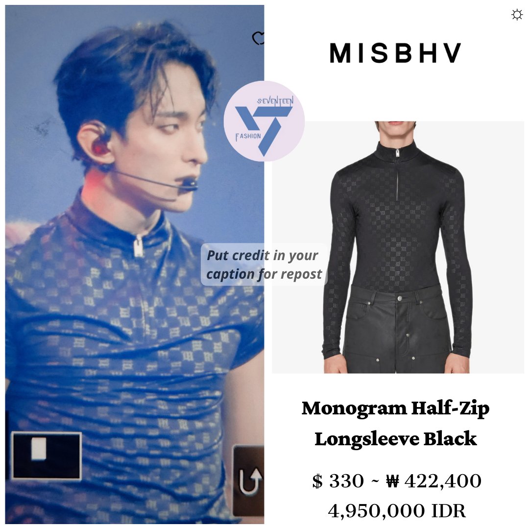 MISBHV Black Monogram Half-Zip Turtleneck