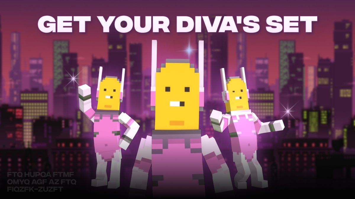 👾 Limited NFTs Offer 👾

Get into your mech and burst into the crazy game! 🎮⚡

For this, you will need the new Legendary DIVA Set! 💅🔥

🛍 Remember: The exclusive NFT box will be updated every week in our Shop, hurry up, gamer! 🫵✨

Find the link in our Linktree 🔼