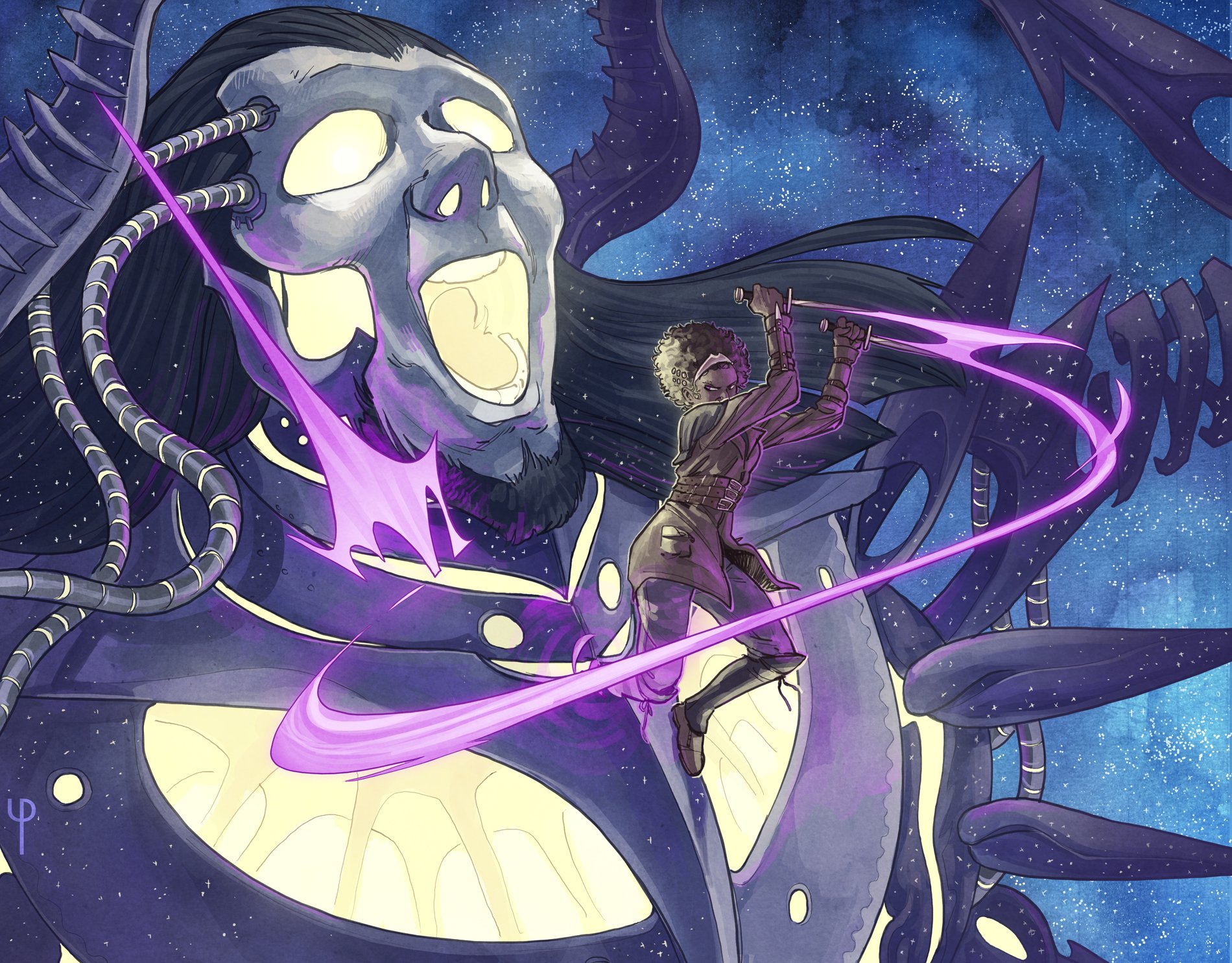 Lode Peeters on X: "Deicide Fanart of Kaya killing Heliod, the Warped  Eclipse, from the Magic the Gathering March of the Machine story! Flavor  text is an excerpt from Episode 9: The