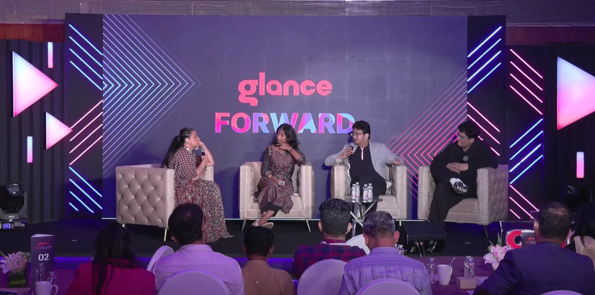 InMobi's tweet photo. ⭐️ #HappeningNow at #GlanceForward: A star-studded panel discussion featuring four of India's visionary marketing minds, @janiceseq85, @prasoonjoshi_, @AiyyoShraddha, and @thetanmay. They come from diverse backgrounds but have one thing in common: being legends at keeping Indians engaged. Tune in to learn what goes into crafting stellar content and have some fun: https://t.co/JCZw8fn7eE
#IndianAdvertising #MarketingandAdvertising #ContentMarketing #ContentCreation #ContentCreators