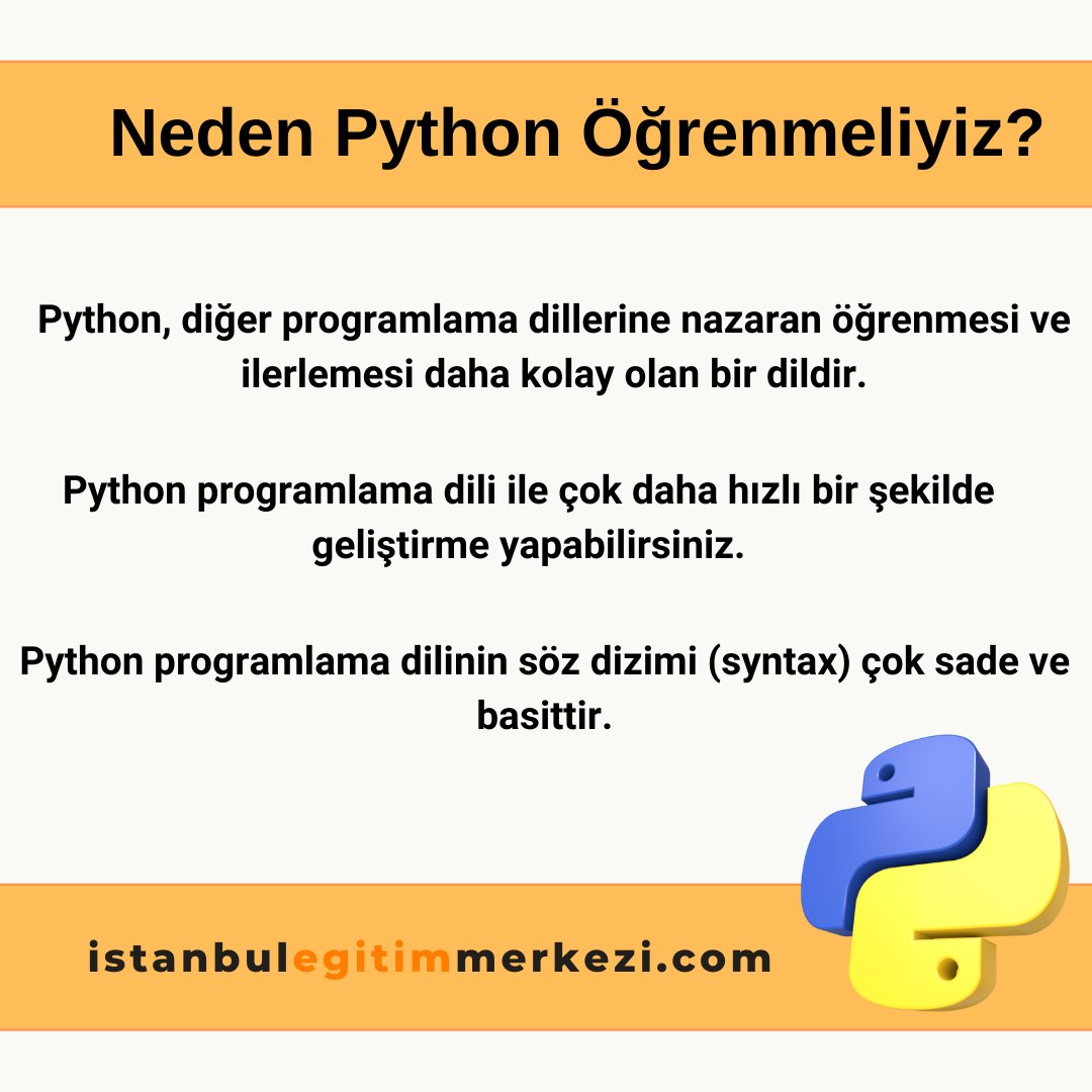 istanbul_egitim's tweet image. #Python Ile Uygulama Geliştirme Eğitimi (Application Development)
#pythonprograming #python #bigdata #coder #coding #hacking #programerlife #linux #codinglife #coderlife #devlife #gadgets #Hacking #CODE #javascript #java #ai #machinelearning #pythoncode #learning #istanbul