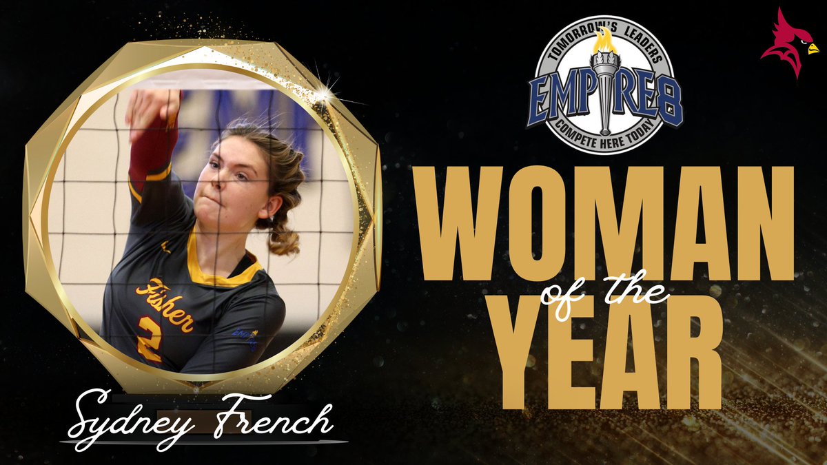NEWS - Sydney French, a four-year member of the St. John Fisher University women’s volleyball team was named the 2022-23 Empire 8 Conference Co-Woman of the Year. buff.ly/3Y04Csq <a href="/FisherAthletics/">SJF Cardinals</a> @SJFCVB

#E8 #E8Proud #LeadersCompeteHere #WhyD3