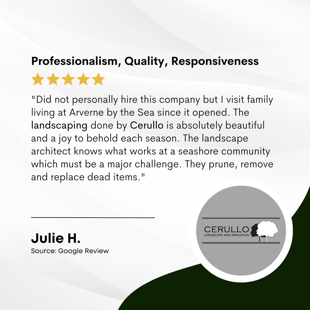 Thank you for taking the time to write us a great review, Julie!
.
.
#gardeningservices #gardendesign #treelandscaping #landscapedesign #landscapemanagement #landscaping #NassauCounty #LongIsland #NY #NYC #CerulloLandscape