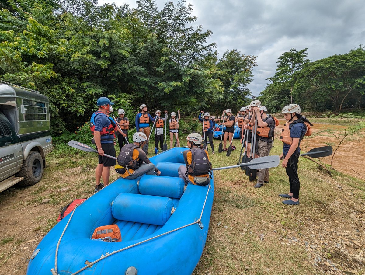 MrScullyCCC's tweet photo. Team 1 has enjoyed our 2 days of rafting and our meeting with this young pregnant lady.  Spent an hour walking with her. @CartertonCC #CCCThailand2033 @OutlookExpeds https://t.co/DX2p5TzKmc
