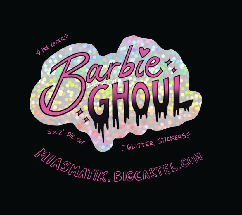 “I’m a ~ 🎤💖🎶”

The last of my shop updates is LIVE! New glitter sticker pre-orders for the undead but glam about it. Happy #BarbieMovie 🫡