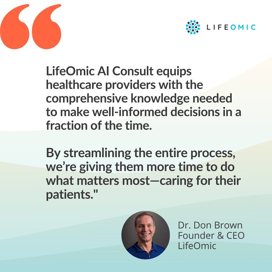 Learn more about how the LifeOmic AI Consult reduces clinician burnout by eliminating administrative burden, aiding in decision-making processes and giving more time back to patients. 

hubs.li/Q01Yqvr60