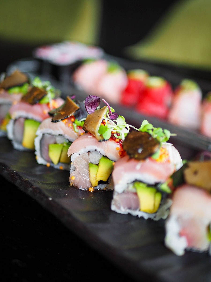 Satisfy your cravings and indulge in this exquisite combination of Hamachi, avocado, beet truffle oil, masago, micro greens and truffle flakes. The Harrison Maki is the perfect way to make every bite savory, dreamy, and delectable.

Available at Fuji at Ink Block.