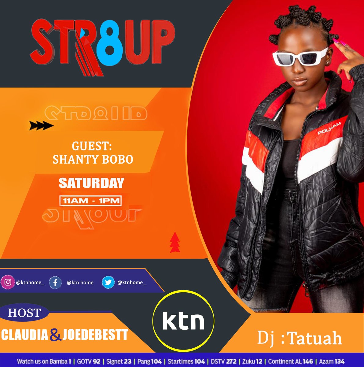 ktnhome_'s tweet photo. Stage sights and unforgettable moments on #Str8uplive this Saturday at 📷 11am. We’ll be live from Sarit Expo Centre 📷📷

@Savara @shantyflames @djtatuah @Joedebestt

#KTNWelcomeHome #saturdayvibes #mandonga #wanyonyi https://t.co/vZkcbsE7Cu